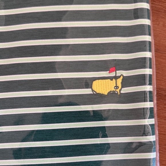 Masters Green and White Striped Polo Shirt - Picture 3 of 5